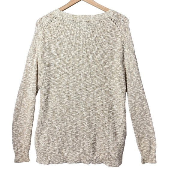 J. Crew Womens Cotton and Linen Blend Beige Lightweight Knit Relaxed Fit Sweater - Picture 2 of 11